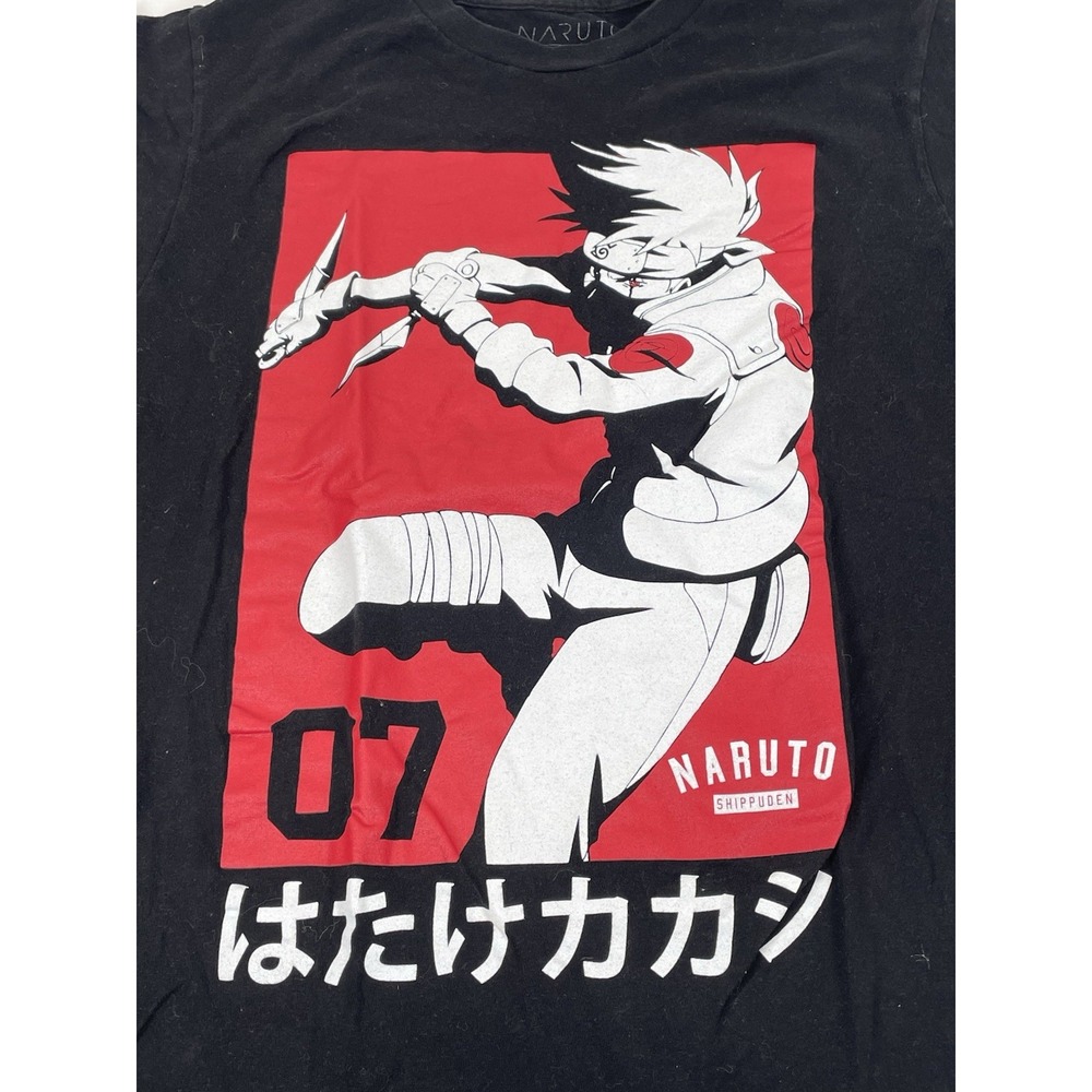Naruto Shippuden Kakashi Hatake 07 Graphic T Shirt Mens Size M Black - Picture 2 of 4